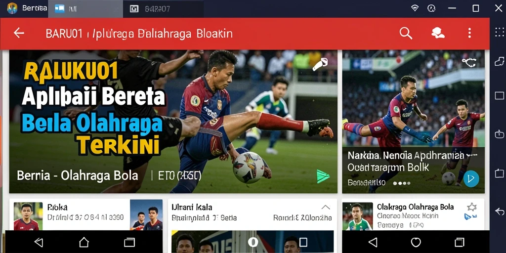 Antarmuka BARU01 menampilkan berita olahraga bola terkini.