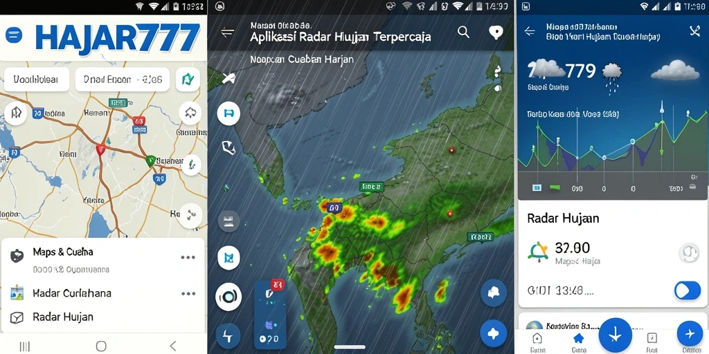 Antarmuka pengguna HAJAR777 yang menampilkan peta radar hujan secara real-time.