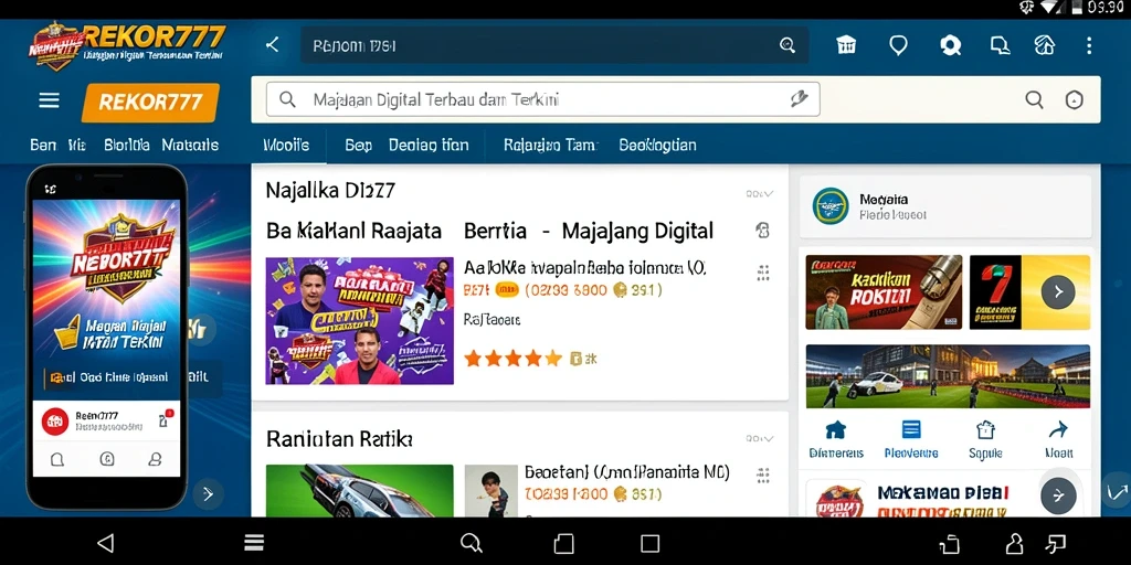 Antarmuka pengguna yang menarik dari aplikasi Majalah Digital REKOR777.