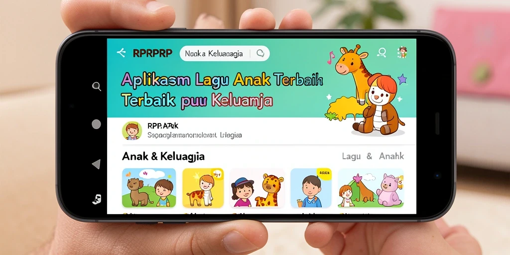 Tampilan antarmuka aplikasi RPRPRP dengan berbagai lagu anak.