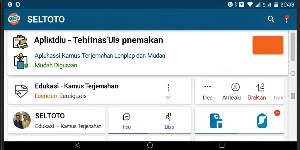 Antarmuka pengguna yang intuitif dari aplikasi Kamus Terjemahan SELTOTO.
