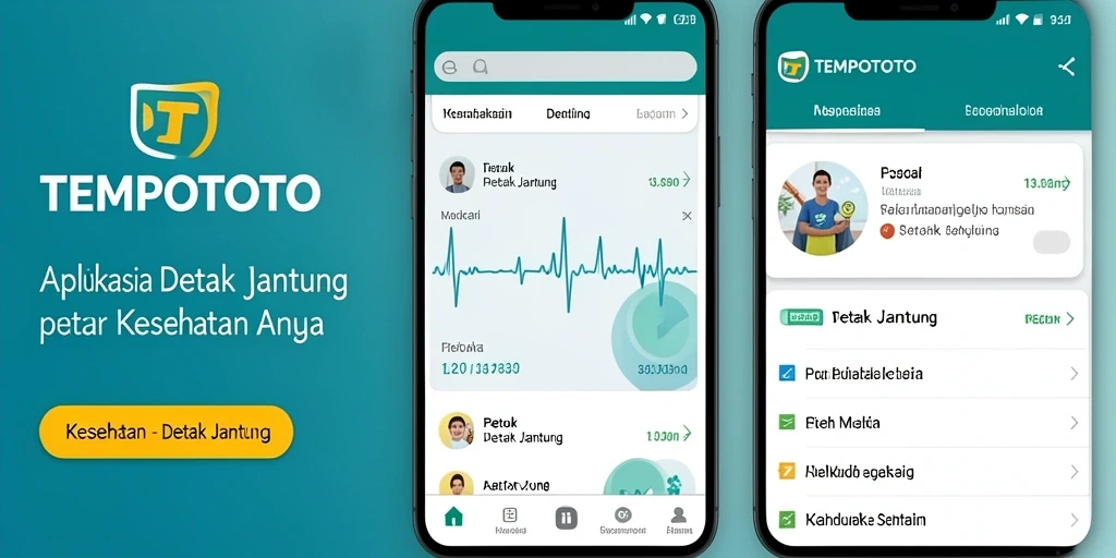 Antarmuka pengguna TEMPOTOTO untuk pemantauan detak jantung.